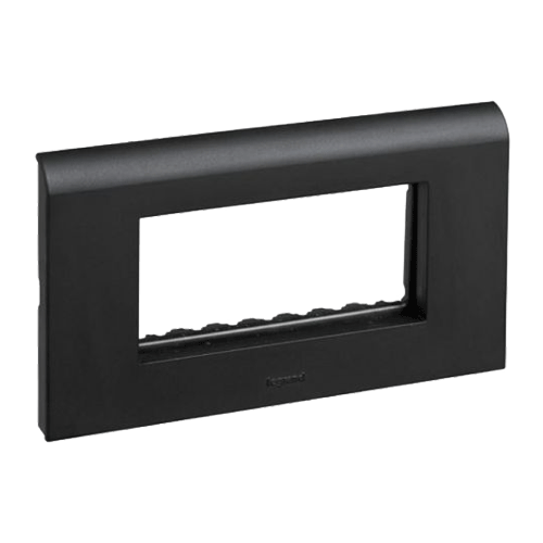 Legrand Myrius 6M Black Plate With Frame, 6732 86